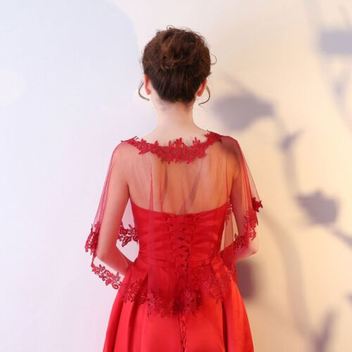 Poncho bolero donna trasparente scrollato pizzo matrimonio maglia elegante ricamato cappuccio - Foto 3 di 39