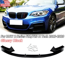 Glossy Black Front Splitter Lip For BMW F22 F23 M235i M240i M Tech 2013-2020