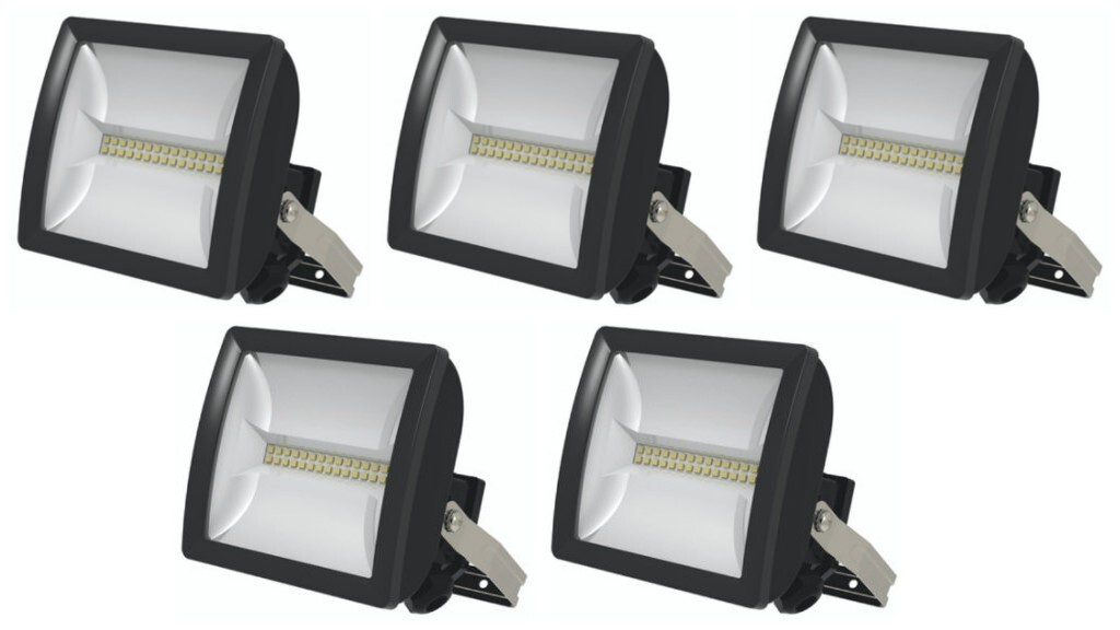 5 x Timeguard LEDX10FLBN Wide Beam LED Floodlight Fittings 10 Watt (Black)