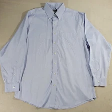Jos A Bank 17 35 Traveler Tailored Fit Dress Shirt All Blue 100% Cotton