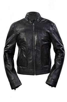 Veste En Cuir D'Agneau Grise Rétro Pour Homme Slim Fit Infinity - Main Image