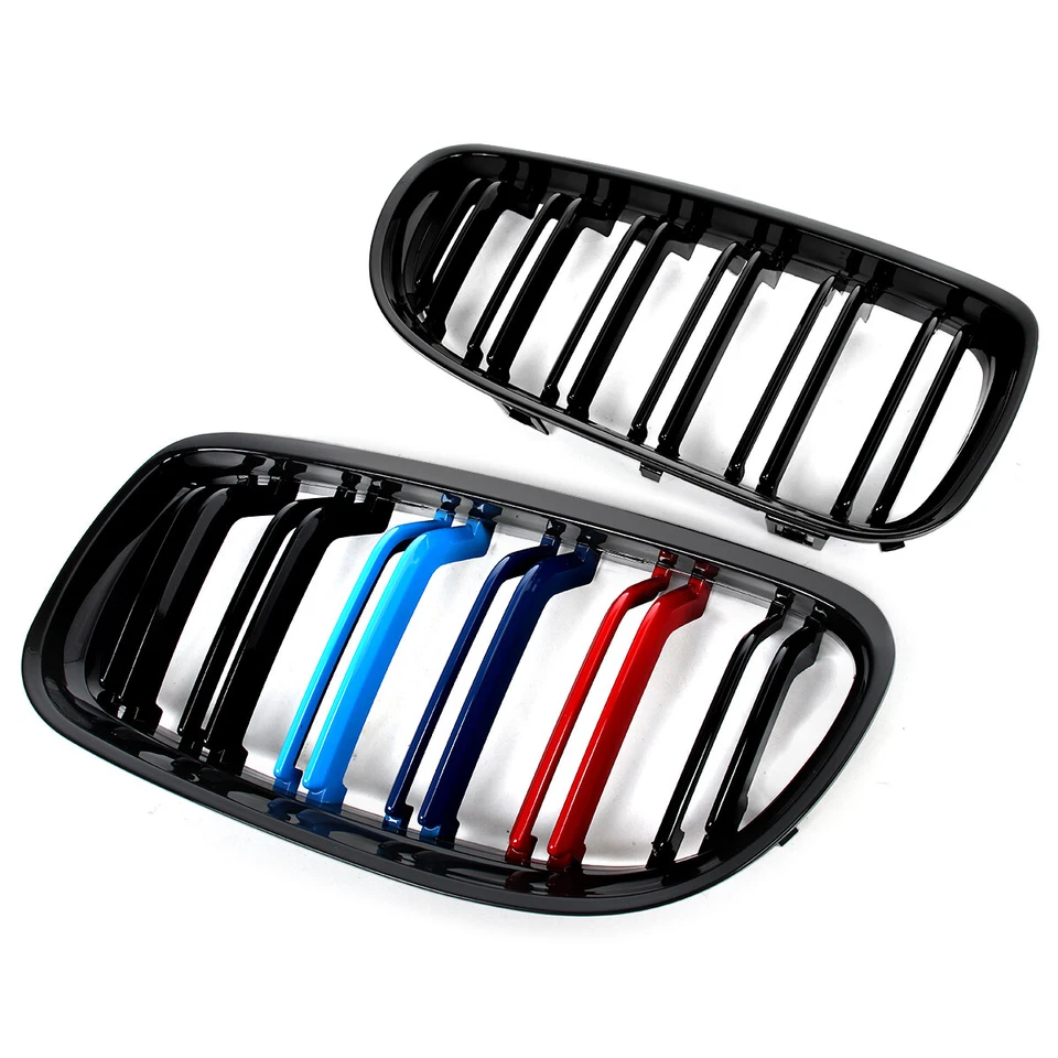 M-Color Double Slats Front Grilles For Black BMW E90 E91 335i 325i 328i 2009-11 Foto 3 de 4