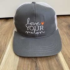Love Your Melon Hat Cap Gray White Adjustable Strap Back Made In USA