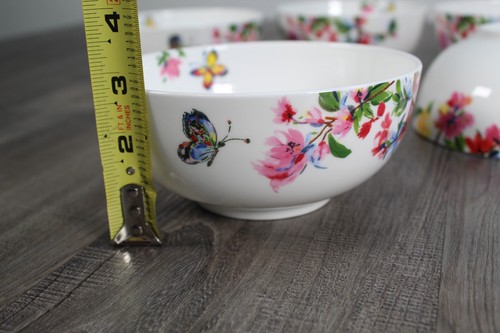 NEU 6er Set Mikasa Schmetterling Garten Blumen Bone China 6" Suppe Müslischalen Set - Bild 10 von 16