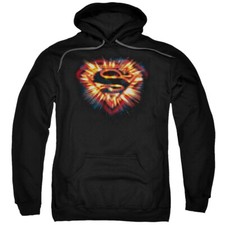 SUPERMAN SPACE BURST SHIELD Licensed Adult Hooded Sweatshirt Hoodie SM-5XL