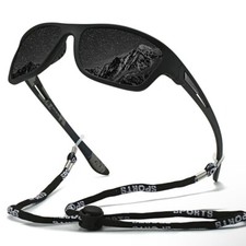 Sunglasses Outdoor Light Weight Polarized UV400 Protection Dark Black Lens Retro