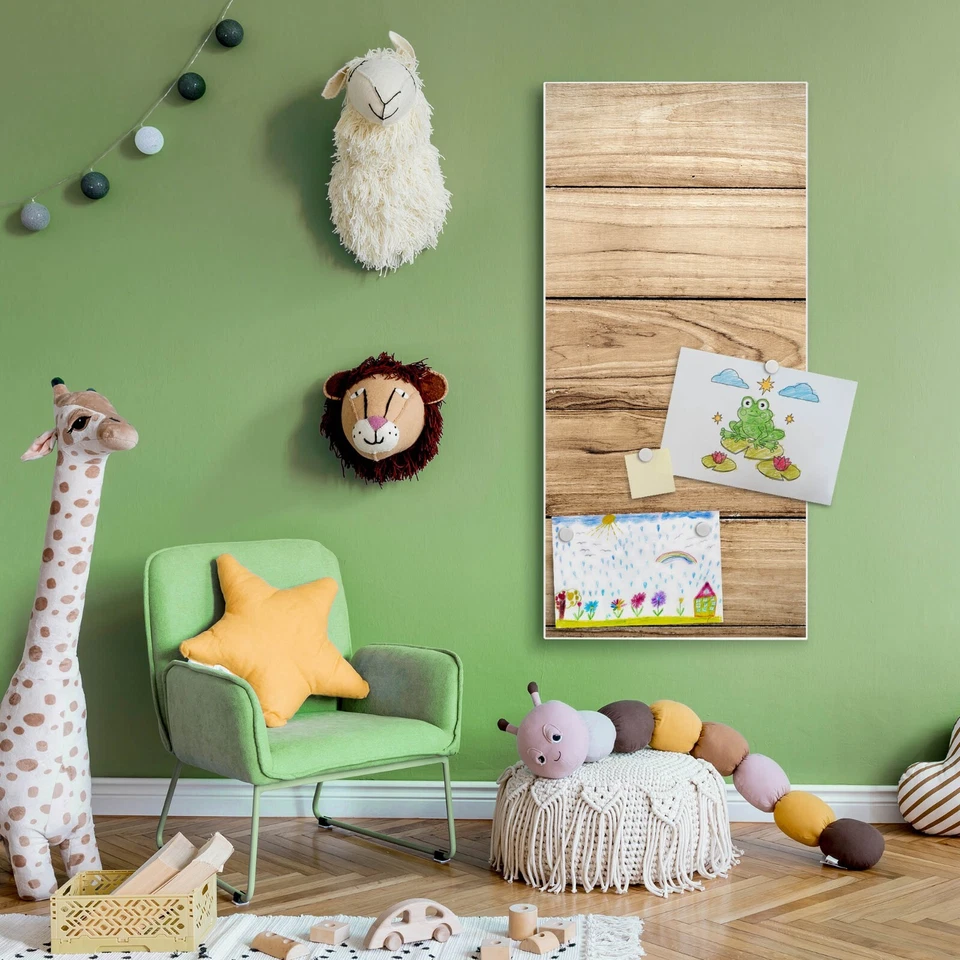 banjado Design Magnettafel aus Metall magnetische Pinnwand Motiv Holzplanken - Bild 3 von 4