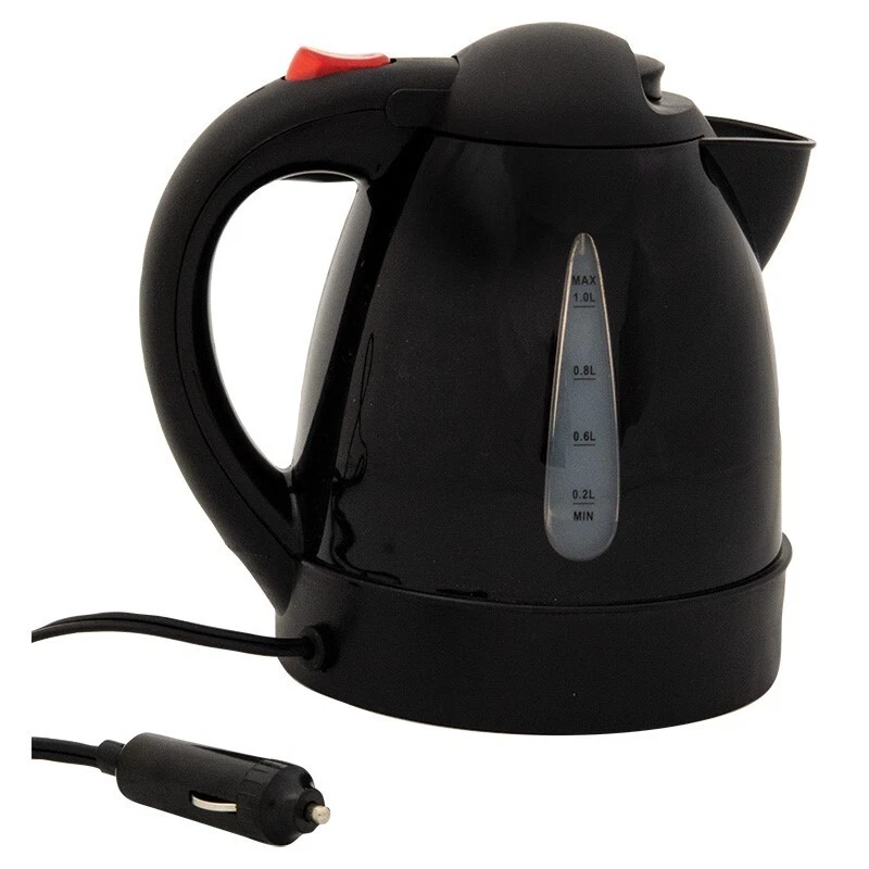 Compact 12V In-Car Travel Kettle | Black | 1 Litre