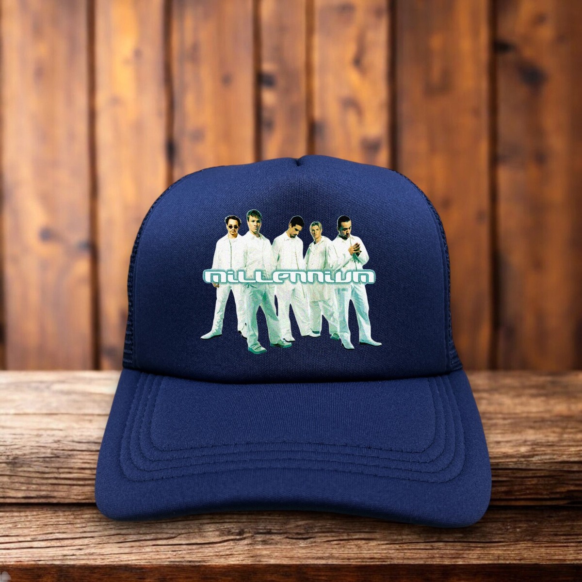 希少　バックストリートボーイズ　CAP キャップ　backstreetboys Backstreet Boys Mens Trucker Hat Navy Snapback Retro