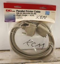GC Electronics DB-25 Right Angle 26 Gauge Shielded Parallel Printer Cable 10'