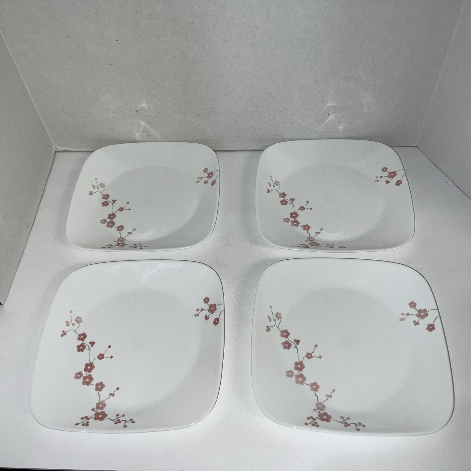Of 4 Corelle Square Hanami Garden 9" Luncheon/side Plates Us