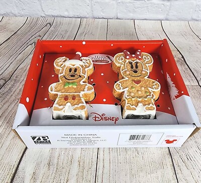 ディズニー　ミッキー＆ミニーマウス　クッキージャー New Disney Mickey & Minnie Mouse Gingerbread Salt & Pepper Shakers
