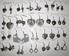 Pretty BOW HEART & KEY dangle earrings silver gold  Lots of choice fast UK post