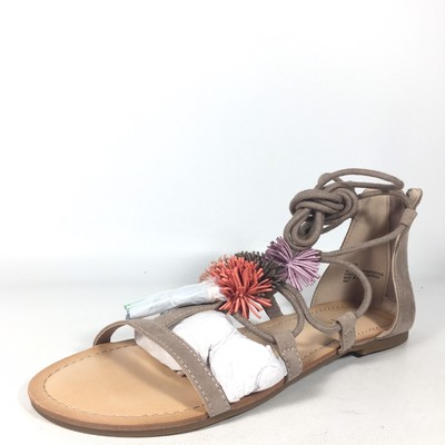 Madden Girl Sofun Women's 7.5 Blush Fabric Gladiator Sandals Flats Shoes