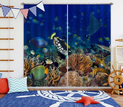 3D Schöner Ozean Q11043 Fenster Foto Vorhang Drucken Blockout Gewebe Panda 2023