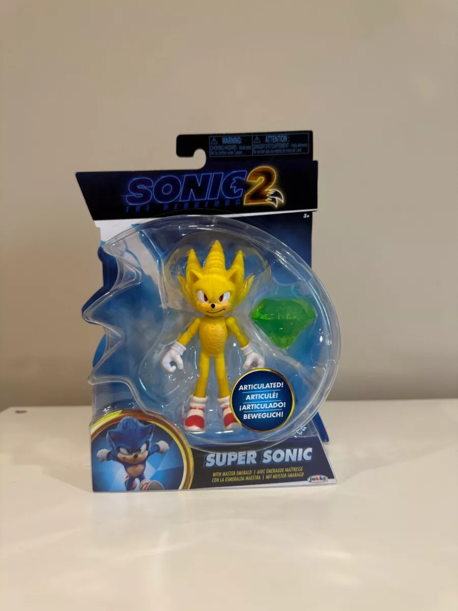  Sonic The Hedgehog 2 Movie Series 4-inch Action Figure Super  with Master Emerald 41497 : Toys & Games