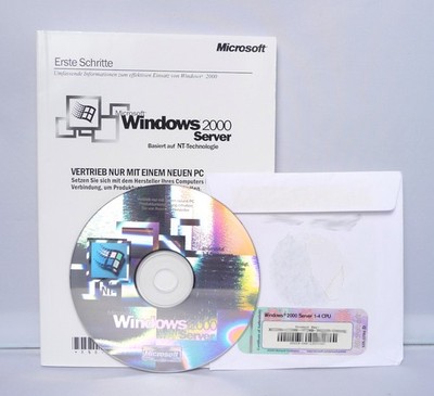 Microsoft Windows 2000 Server - Vollversion mit CD - Deutsch -