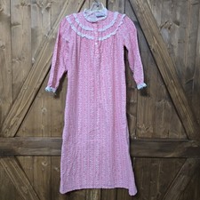 Vintage Lanz of Salzburg Pink Floral Nightgown Size 10 Prairie Cottagecore USA