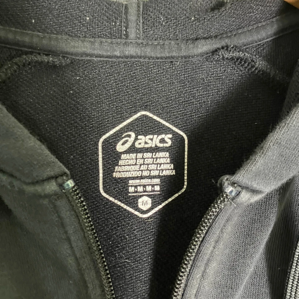 Sudadera con Capucha ASICS Negra Gráfica Cremallera Completa Logo Estampado Manga Para Hombre Mediana Foto 3 de 4