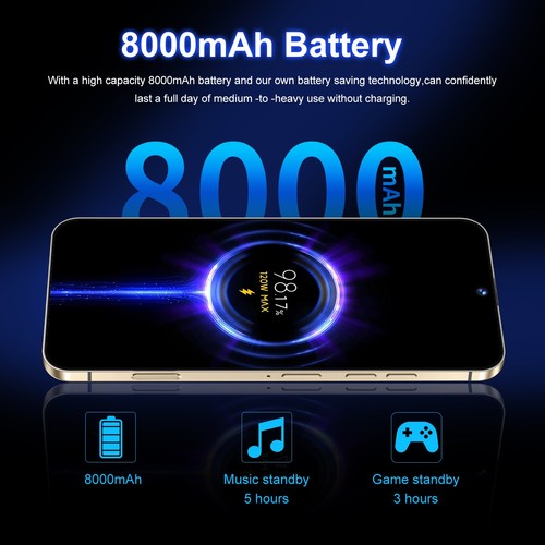Desbloqueado 7.3" Nuevo i16 Pro Max Android Smartphone Global HD 8GB+256GB Doble SIM - Imagen 7 de 28