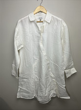Madewell Asymmetric Button Front Cover Up Tunic Dress Womens  S Cream Oversized