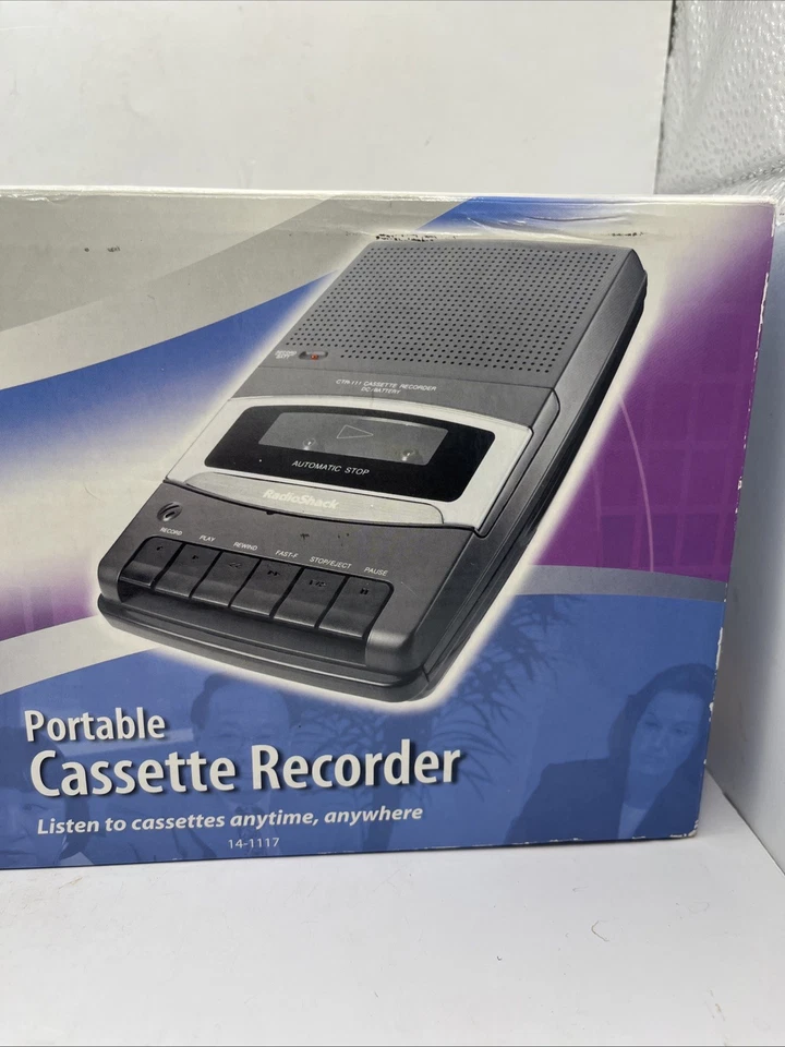 Grabadora de cinta de casete portátil RadioShack CTR-111 14-1117 caja abierta nueva Foto 3 de 4