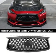 Painted Carbon For Infiniti Q60 V37 2017-2022 Front Bumper Mesh Replace Grille