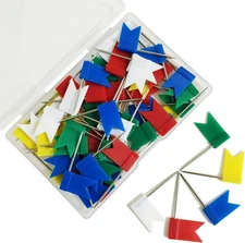 60 Pieces Multi-Color Flag Travel 0.7 x 1.3 inch, Yellow,blue,white,green,red 