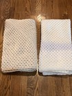 Lot of 2 SMall Afghan Handmade Crochet Throw Blanket approx. 39" x 42" ish