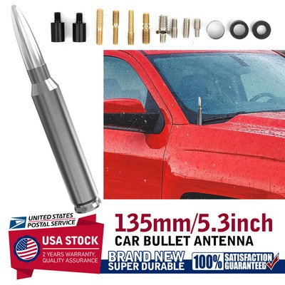 5.3'' For Most Vehicles Silver Bullet Antenna Mast Universal Screws Kit FM/AM