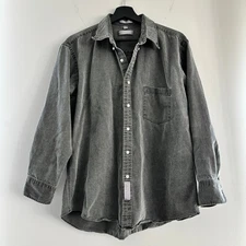 Geoffrey Beene 100% Cotton Men's Gray Button Down Shirt Size 16 1/2