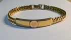 Vintage SOLID 14ct GOLD US EAGLE COIN Set in 925 Sterling Silver & Gold BRACELET