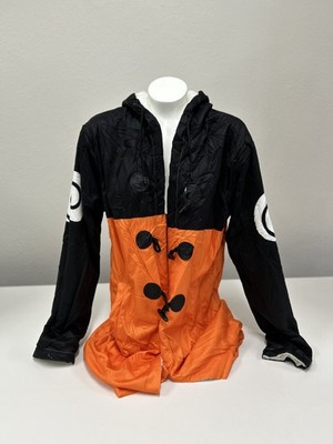Anime Ape Naruto Reversible Hooded Jacket Snuggie Sherpa Fleece Orange Black S