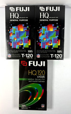 New Sealed Lot of 3 FUJI High Quality HQ 120 T-120 VHS Blank Tape USA Free Ship