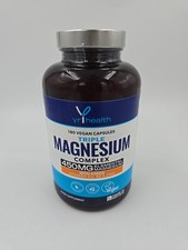 Yr Health 180 Triple Magnesium Complex capsules .450mg .Vegan. Good Supplement 0.12 per thousand milligrams