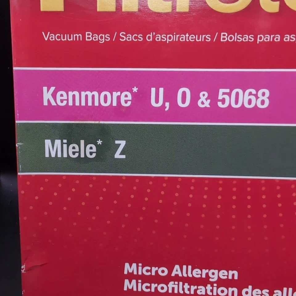 Filtrate Vacuum Bags 5 pk 68707B Kenmore U,O & 5068  Miele Z - Image 2 of 4