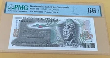 GUATEMALA 50 CENTAVOS 1/2 QUETZAL 1974 REFIX LETTER R p58b PMG 66 GEM UNC EPQ