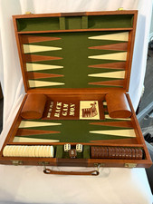 Travel Backgammon Board Game Briefcase Set Brown Checkers Booklet ONLY 2 DICE