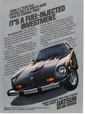 Vintage 1978 Datsun 280-Z Magazine Ad Fuel Injected Investment Nissan Z Car
