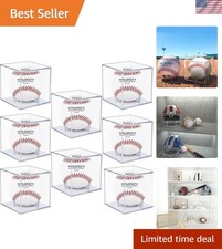 8 Pack Baseball Display Case, UV Protected Acrylic Boxes for Display,Clear Displ