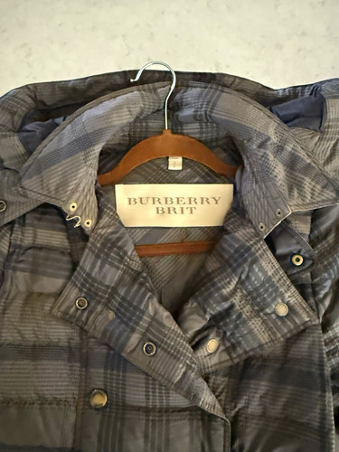 Burberry Brit Women’s military Khaki /Hooded Belted Quilted Down Puffer Jacket S