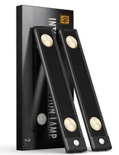 Under Cabinet Lights, Wireless Motion Sensor Light Indoor, Black 10in LED war...