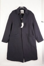 Cappotto uomo ZARA misto lana nuovo con etichetta taglia L-XL nero prezzo al pubblico consigliato $169 singolo ventilato