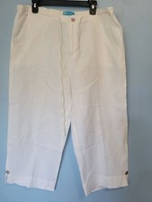 Fresh Produce White Linen Capri Pants Waist 36"