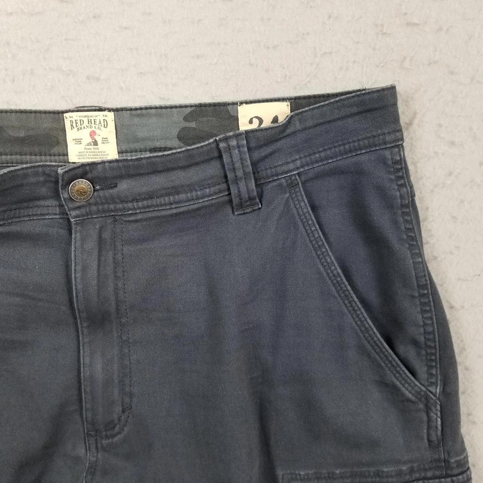 RedHead Cargo Shorts Mens 34 Gray Stretch Utility Outdoor Workwear Multi Pocket - Image 3 of 4