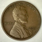 1921 S Lincoln Wheat Cent Coin Circulated VERY FINE 1c XF Penny San Francisco
