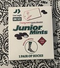 Junior Mints Candy New Pair Novelty Advertising Socks Crew Gift Box NEW — photo 1