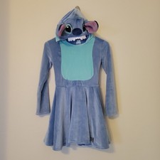 Disney Spirit Stitch Blue Costume Dress with Hood YOUTH MED Halloween NO GLOVES