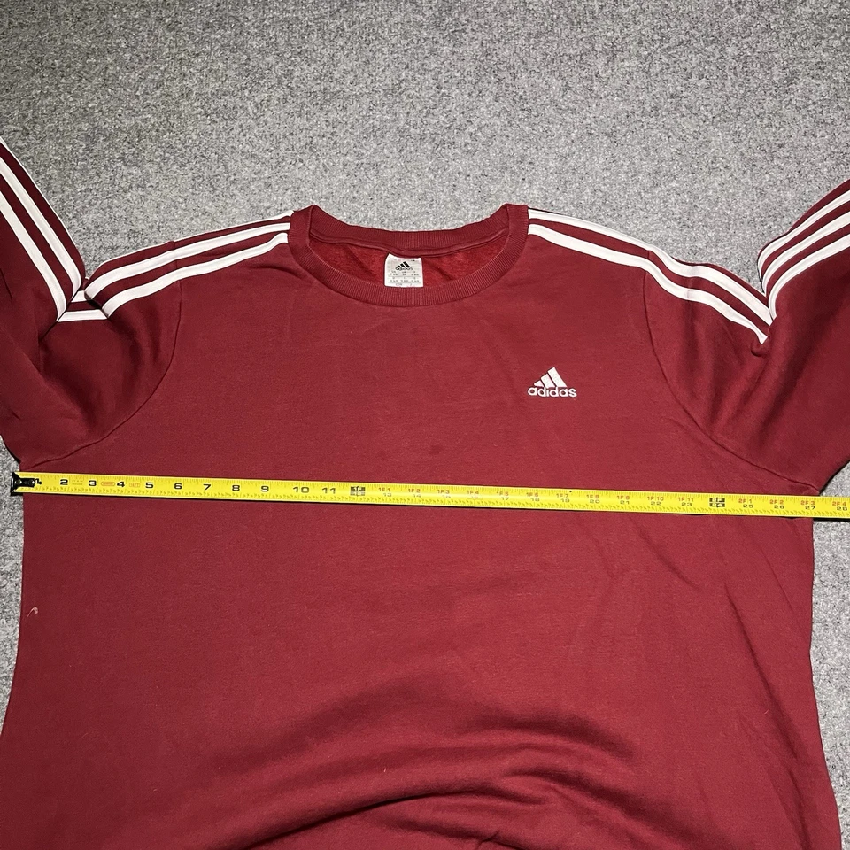 Adidas Sudadera Mujer 3X Rojo Pullover 3 Rayas Cuello Redondo Polar Suéter Foto 4 de 4