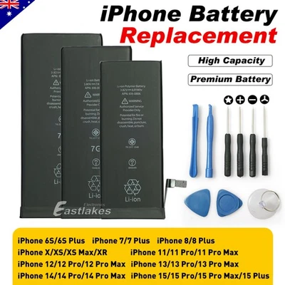For iPhone15/14/13/12/11Pro XS Max XR 6S 7/8+ High Capacity Replacement Battery - image 1 of 4